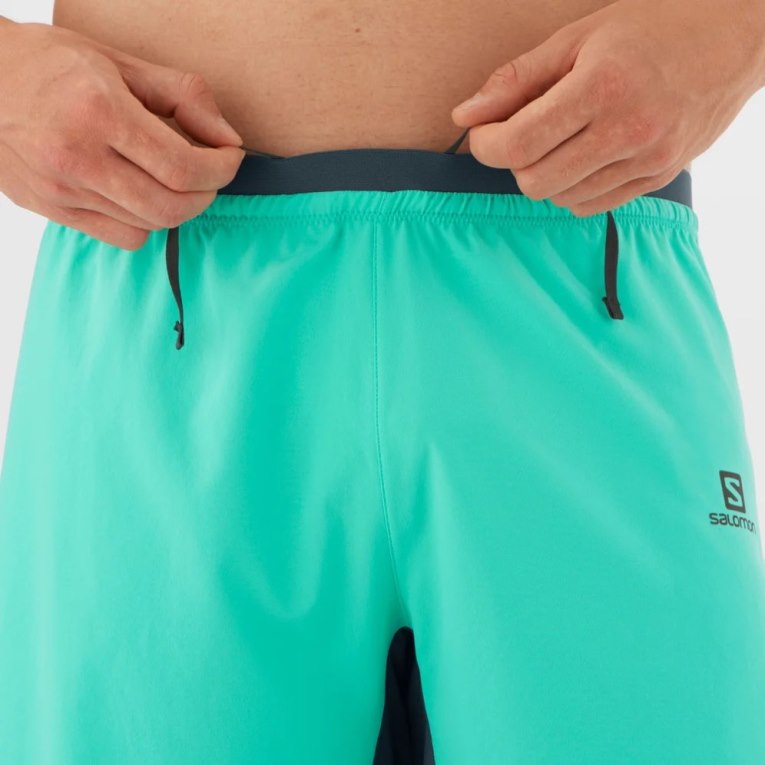 Turquoise Salomon Cross 7'' No Liner Men's Shorts | PH 72153T